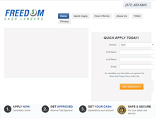 Tablet Screenshot of freedomcashlenders.com